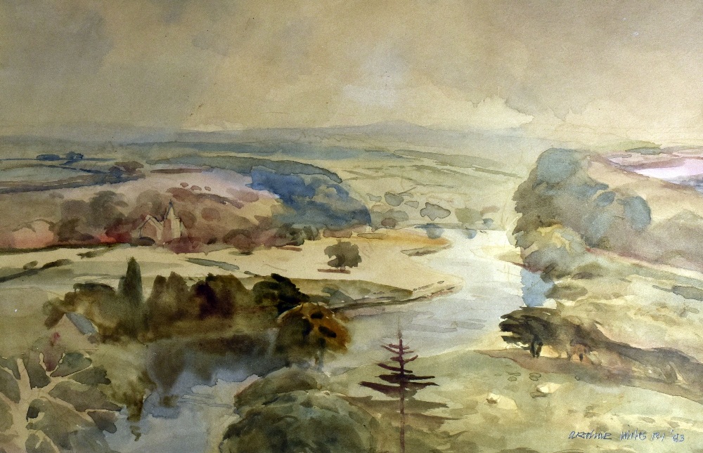 ARTHUR MILES pair of watercolours - both South Wales landscapes, one entitled 'The Garth in Autumn', - Image 2 of 2