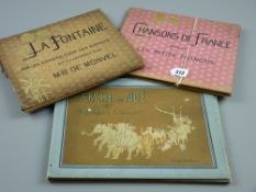 Three children's books of French fables - 'Chansons de France, 1892', 'La Fontaine' by M B de Monvel