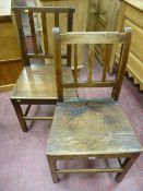 Two antique oak farmhouse chairs