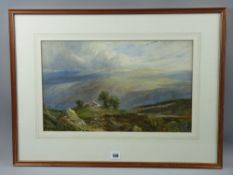 Early 20th Century English School watercolour - Dales landscape with hilltop farmstead by trees,