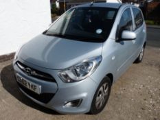 A Hyundai I10 Active Auto five door hatchback car, mileage approximately 7,000, Reg. No. CX62 YKF,