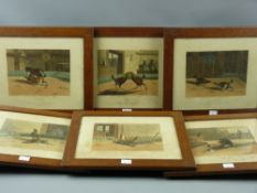 A set of six cockfighting drawings and engravings after N FIELDING, published by Ackerman, 1853, a