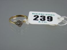 An eighteen carat gold diamond cluster ring, 2.3 grms total