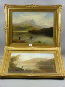 G SNAITH(?) oils on canvas, a pair - two Highland landscape scenes - 1. fishermen with cattle