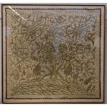 A good large embroidered silk panel of The Tree of Life (framed), 126cms x 120cms