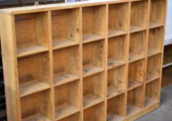 A pine merchandise/bookcase