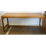 An Oriental style hardwood side or altar table, 178cms wide x 61cms deep