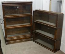 A six tier dark wood Globe Wernick glazed bookcase