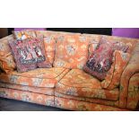 A large Chesterfield shape two seater settee (can be split for transportation/access) in heraldic