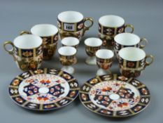 19th Century Davenport Imari breakfast ware to include two large and two small cups, four pedestal