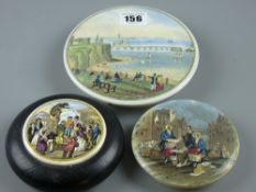 Prattware pot lids - a 14.2 cms diameter example titled 'The New Jetty and Pier, Margate',