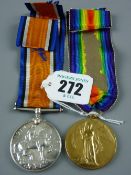Two 1914-1918 Great War medals awarded to 76950 Pte.H.Lewis.R.A.M.C.