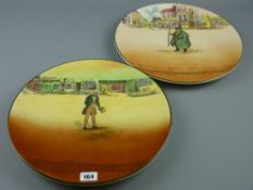 Two Royal Doulton series ware wall chargers designed by Charles Noke 'Tony Weller' and 'Tom
