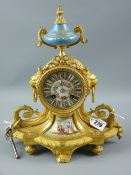 Japy Freres - a fine compact French ormolu mantel clock, the case marked 'Mourey' and having a