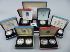 Two cased Royal Mint 1992 silver proof ten pence two coin sets, a Royal Mint two coin
