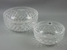 Waterford - a 20 cms diameter diamond pattern facet cut bowl with starcut base and etched factory