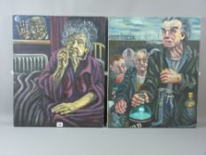 CARL F HODGSON acrylics on canvas, a pair - each monogrammed and entitled 'Age Concern' and 'Wild