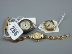 A lady's circular dial nine carat gold encased Edma wristwatch with incomplete nine carat gold