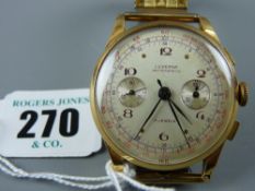 A rare fourteen carat gold encased Luzerna seventeen jewel anti-magnetic Swiss wrist chronometer