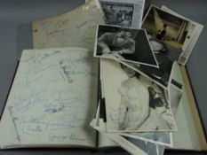The Beatles - a twin lot binder containing several loose autographed showbusiness photographs and