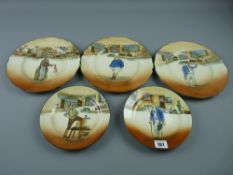 Five Doulton series ware plates 'Sam Weller', 'Old Peggoty', 'The Artful Dodger', 'The Fat Boy'