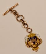 A 1901 9-CARAT GOLD & ENAMEL RUGBY UNION PENDANT INSCRIBED TO WALES INTERNATIONAL WILL JOSEPH in the