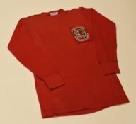 WALES AMATEUR INTERNATIONAL v ENGLAND FOOTBALL JERSEY 1968-69 worn by Wayne Williams long-sleeve red