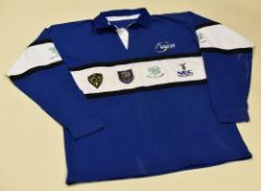 SPECIAL EDITION EUROPEAN RUGBY CUP JERSEY in blue and white, with Harlequins embroidered crest,