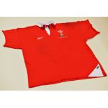 1999 WALES INTERNATIONAL TOUR JERSEY WORN BY JONATHAN HUMPHREYS IN ARGENTINA, bearing No.2, by