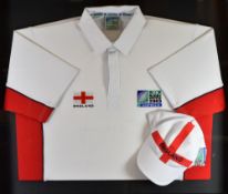 FRAMED ENGLAND 2003 'WORLD CUP COLLECTION' REPLICA RUGBY JERSEY SIGNED BY JONNY WILKINSON