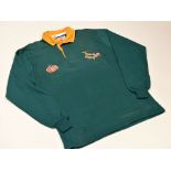 SOUTH AFRICA 'SPRINGBOK' INTERNATIONAL No. 8 RUGBY JERSEY circa early 1990s, bearing stitched No.8