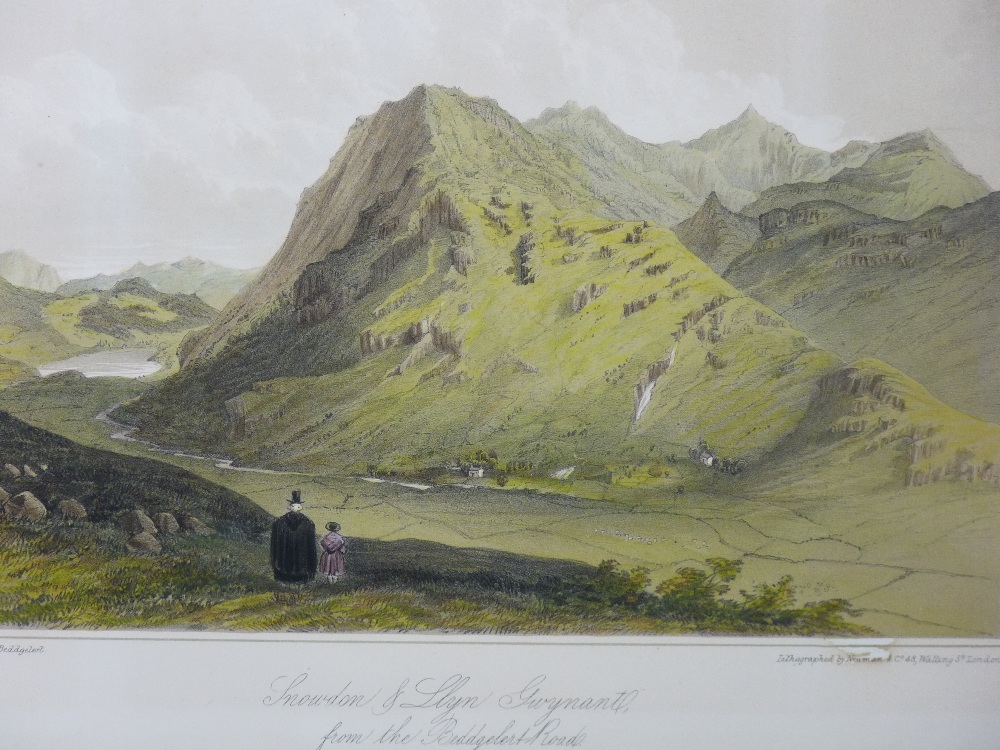 Coloured lithograph by Newman & Co, London, published by John Jones, Beddgelert - Snowdon & Llyn