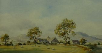 ELIZABETH HAINES watercolour - rural scene with grazing sheep, signed and dated 1983 and entitled