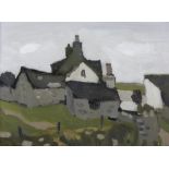 SIR KYFFIN WILLIAMS RA oil on board - Anglesey farmstead, signed with initials and with artist's