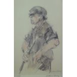 WILLIAM SELWYN coloured limited edition (77/500) print - three quarter length study of a standing