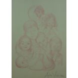 ANDREW VICARI limited edition (82/250) print of a pastel - study of a group of seven babies/young