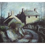 WILF ROBERTS coloured limited edition (13/20) print - farmstead 'Fferm Ger Dinas Dinlle', signed and