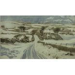 KEITH ANDREW limited edition (58/75) etching - snowy landscape scene, signed and dated 1978 and
