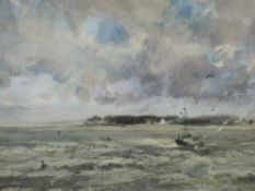 WILLIAM SELWYN early watercolour - fishing smack in the Caernarfon Estuary, signed and dated 1991