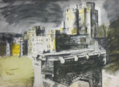 JOHN PIPER lithograph - Windsor Castle circa 1953, printed signature, 25.5 x 35.5 cms