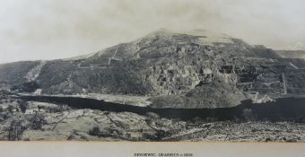 Rare black and white photograph of the Dinorwig Quarries, taken from the Nant Peris Road circa 1935,