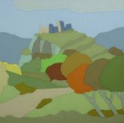 Material collage - Castell Carreg Cennen, 39 x 39 cms