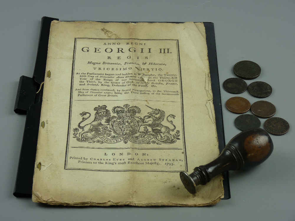 An original copy of a 1793 Act of Parliament in the reign of George III - 'An Act for Enlargening,