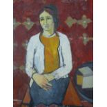 CLAUDIA WILLIAMS oil on board - seated portrait of a lady in 1966, signed, 76 x 62 cms (