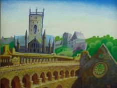 RALPH W SPILLER oil - St David's Cathedral, signed with initials and dated 1996, 25 x 30 cms