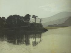 PHILLIP GREENWOOD artist's proof engraving - a sunlit Mawddach Estuary, signed and entitled 'Pool