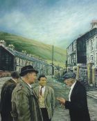 DAVID CARPANINI coloured limited edition (159/350) print - four gents chatting in a South Wales