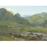 JOHN SURTEES oil on canvas - a pool in the Lledr Valley, signed and dated 1883 and entitled