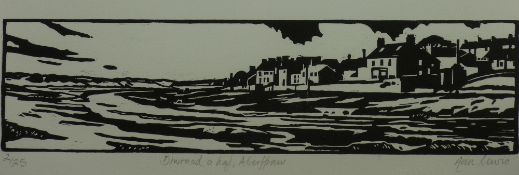 ANNE LEWIS limited edition (2/25) linocut - 'Summer's Day, Aberffraw', signed and with Welsh