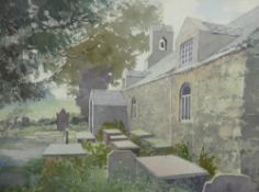 JEREMY YATES watercolour - Llanelltyd Church, signed and dated 1992, 26 x 36 cms